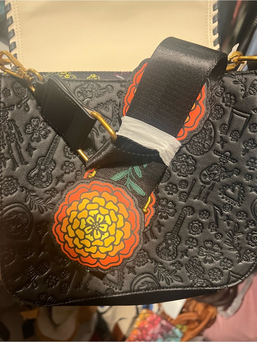 Loungefly Floral Sugar Skull Crossbody Bag COCO - Picture 9 of 9